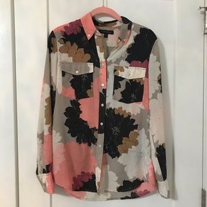 Banana Republic floral button down blouse.